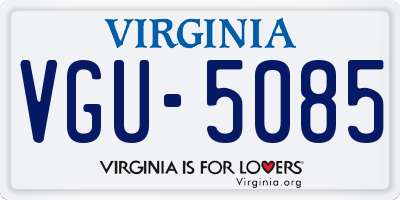 VA license plate VGU5085
