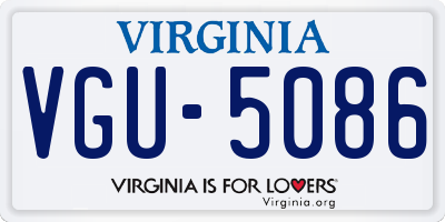 VA license plate VGU5086