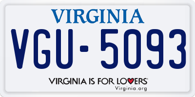 VA license plate VGU5093