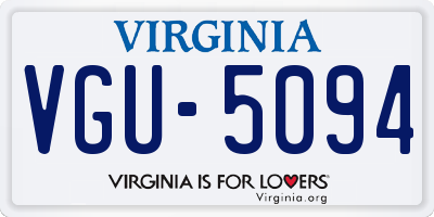 VA license plate VGU5094
