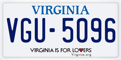 VA license plate VGU5096