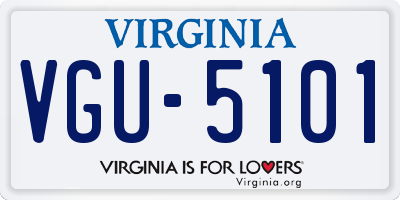 VA license plate VGU5101