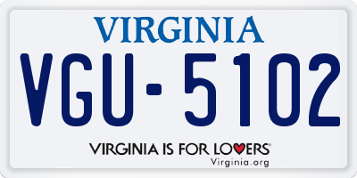 VA license plate VGU5102