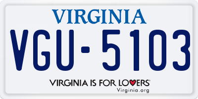 VA license plate VGU5103