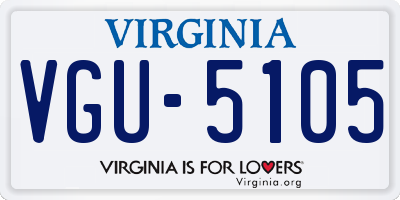 VA license plate VGU5105