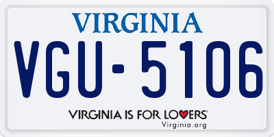 VA license plate VGU5106