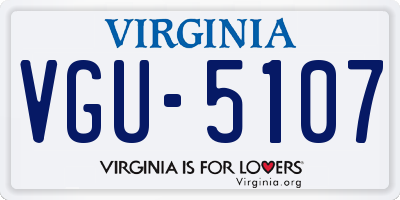 VA license plate VGU5107