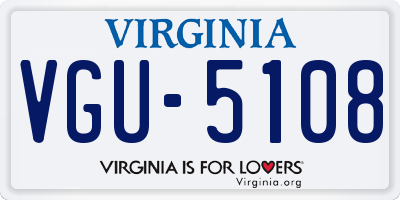 VA license plate VGU5108