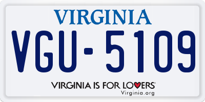VA license plate VGU5109
