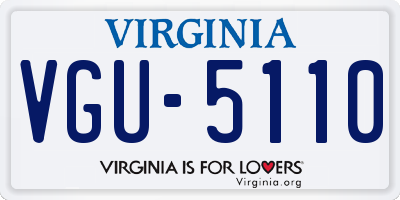 VA license plate VGU5110
