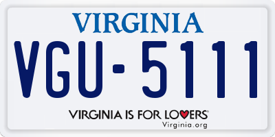 VA license plate VGU5111