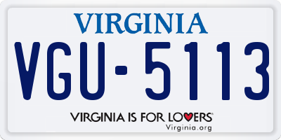 VA license plate VGU5113