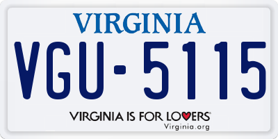 VA license plate VGU5115