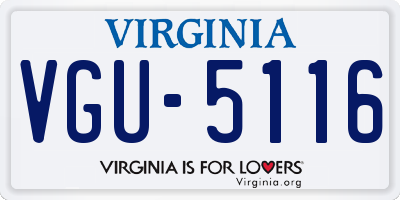 VA license plate VGU5116