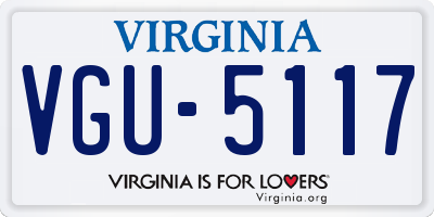 VA license plate VGU5117