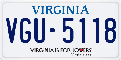 VA license plate VGU5118
