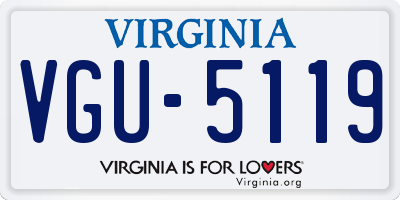 VA license plate VGU5119