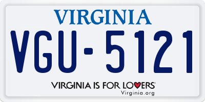 VA license plate VGU5121