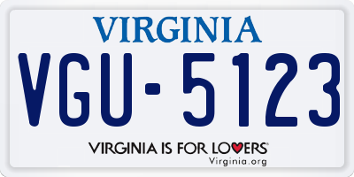 VA license plate VGU5123