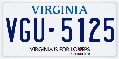 VA license plate VGU5125