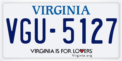 VA license plate VGU5127