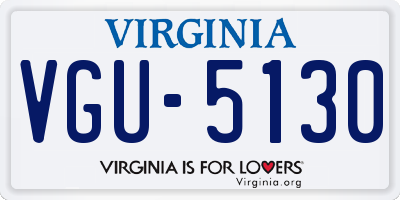VA license plate VGU5130