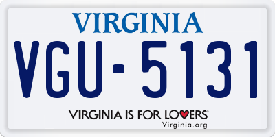 VA license plate VGU5131