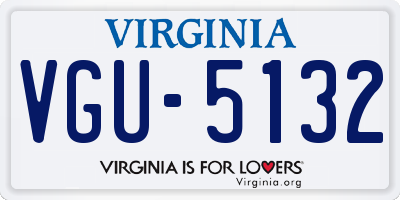 VA license plate VGU5132