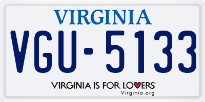 VA license plate VGU5133