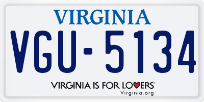 VA license plate VGU5134
