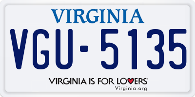 VA license plate VGU5135