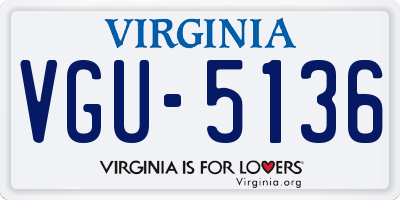 VA license plate VGU5136