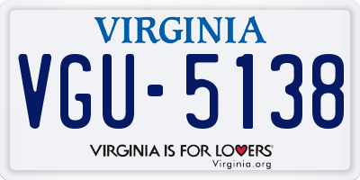 VA license plate VGU5138