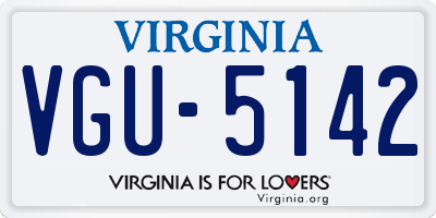 VA license plate VGU5142