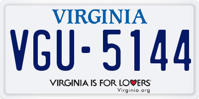 VA license plate VGU5144