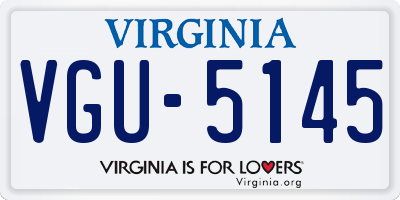 VA license plate VGU5145