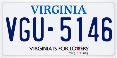 VA license plate VGU5146