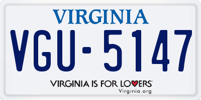 VA license plate VGU5147