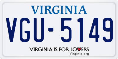 VA license plate VGU5149