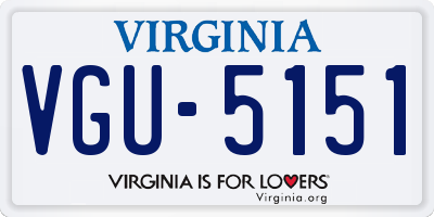 VA license plate VGU5151
