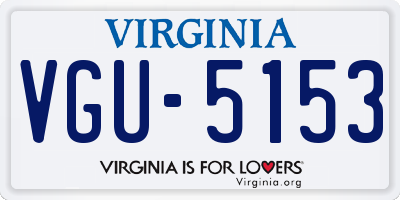VA license plate VGU5153