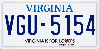 VA license plate VGU5154