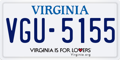 VA license plate VGU5155