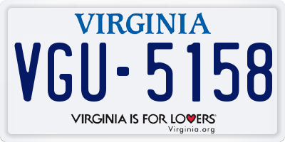 VA license plate VGU5158