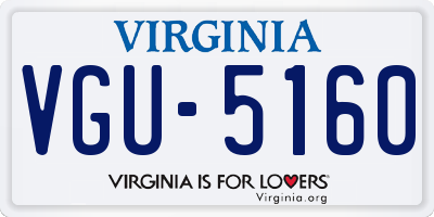 VA license plate VGU5160