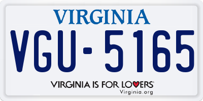 VA license plate VGU5165