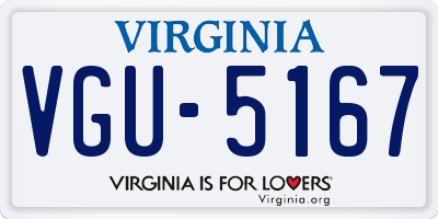 VA license plate VGU5167