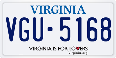 VA license plate VGU5168