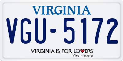 VA license plate VGU5172