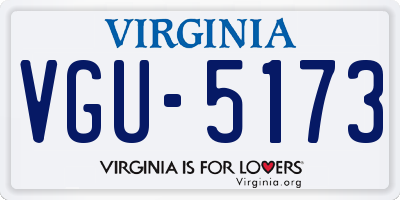 VA license plate VGU5173